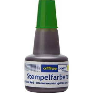 Office-Point Stempelfarbe wasserbasiert, grün, für Schaumstoffkissen, schnelltrocknend, 30 ml