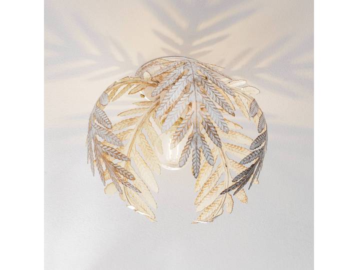 Deckenlampe Felce ONLI, dimmbar, creme / amber, für Wohn- / Esszimmer, Metall, Deckenlampe