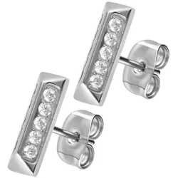 Titan Ohrstecker PYRAMIDE + EINGEFASSTE KRISTALLE