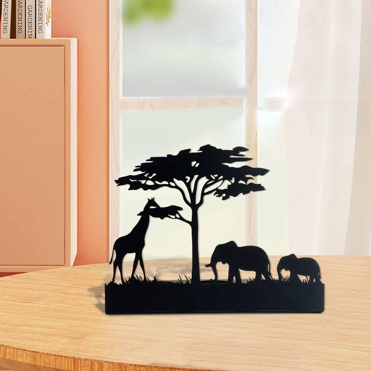 Omgoods Metalen Kaarsenhouder met Olifant en Giraffe
