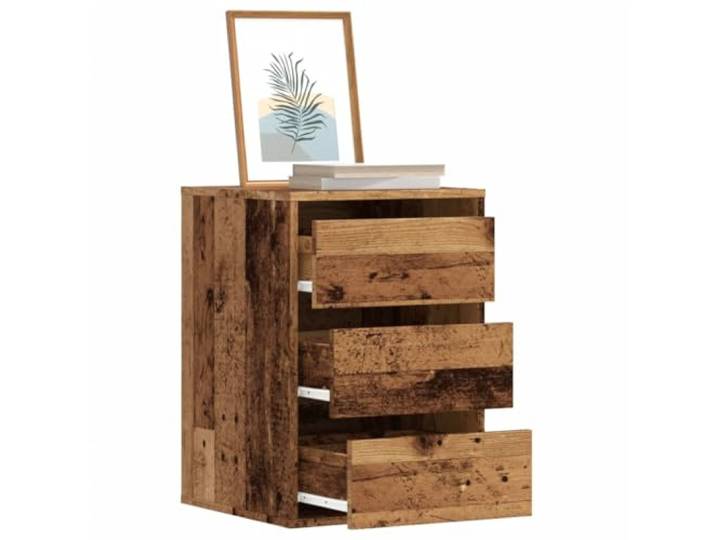 GBCDSWBR Kommode 3 Schubladen, Holzwerkstoff Sideboard Altholz-Optik Stabil & robust, Vielseitiger Stauraum, Zeitloses Design