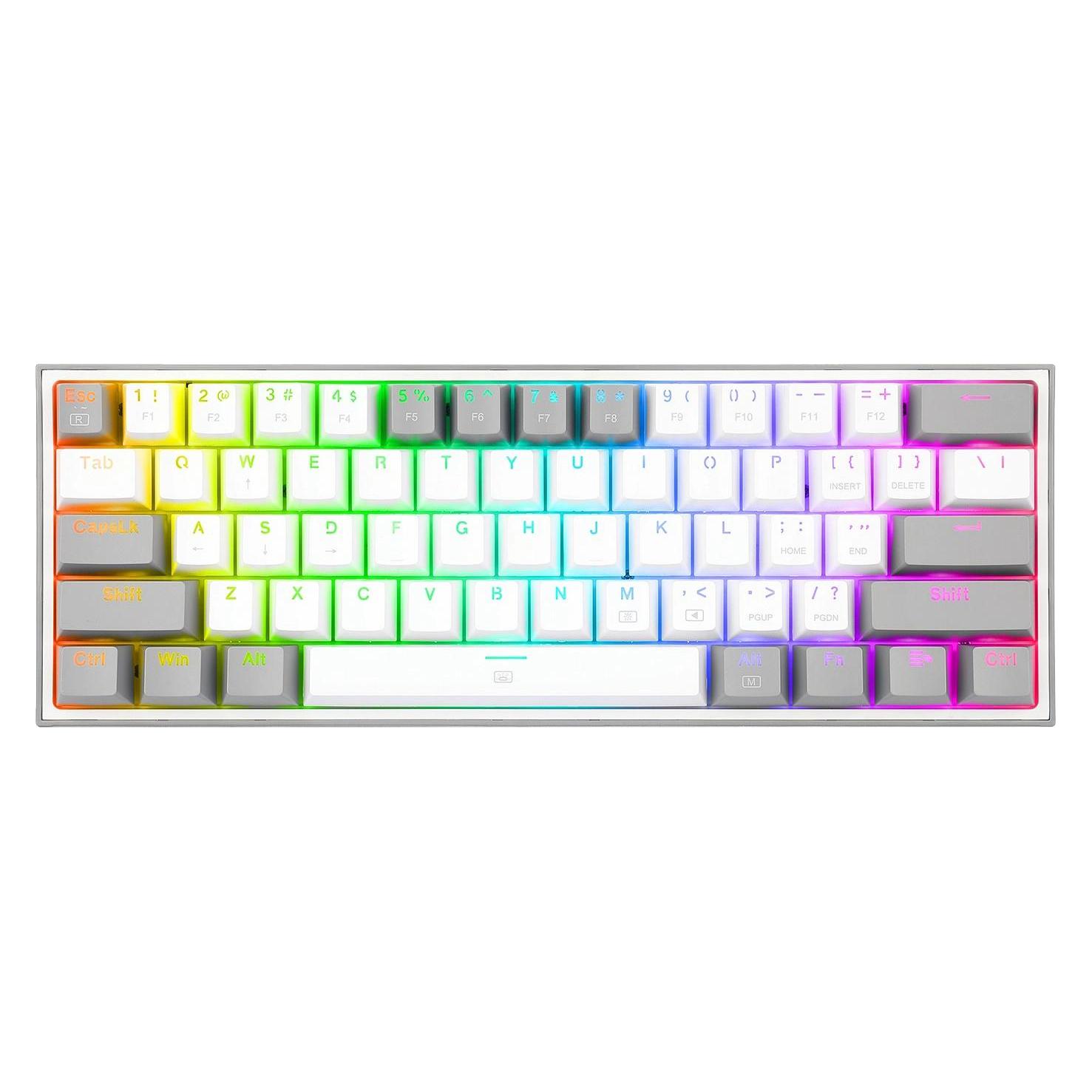 Redragon K617 Fizz (US, Kabelgebunden) (K617-RGB white gray)