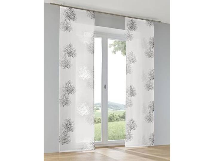 Kutti Schiebegardine Schiebevorhang Raumtrenner Bellinda anthrazit Ausbrenner mit Paneelwagen B 60 x H 245 cm (1 STK)