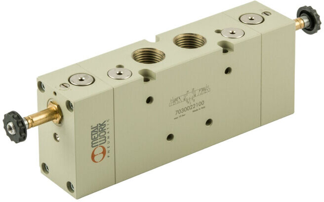 Riegler Electrovanne 5/3 voies, électropneumatique, centre décompressé, G 1/2 (7030022200)
