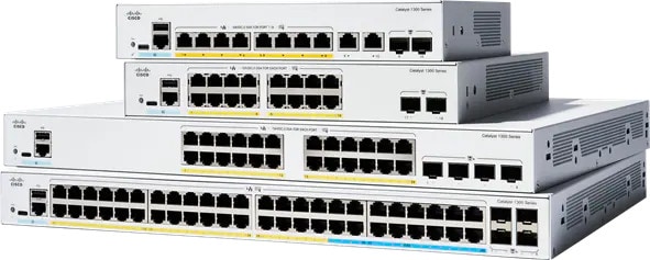 Cisco Catalyst 1300-16P-4X 20-Port Switch, PoE+ (120W) Stackable Rack 1HE C1300-16P-4X