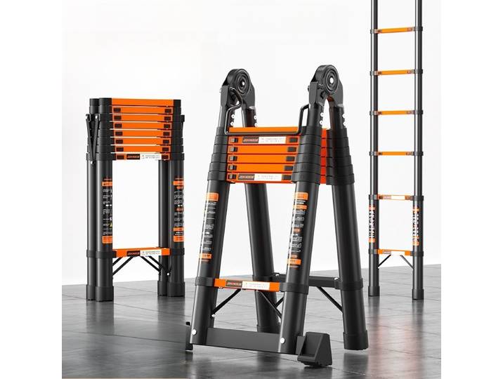 Échelle télescopique en aluminium droite ou 2 en 1, échelle pliante extensible multifonction pour le travail à domicile, nettoyage des toitures, Portable