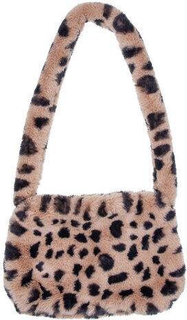 buttinette Plüsch-Tasche "Leo", schwarz/braun