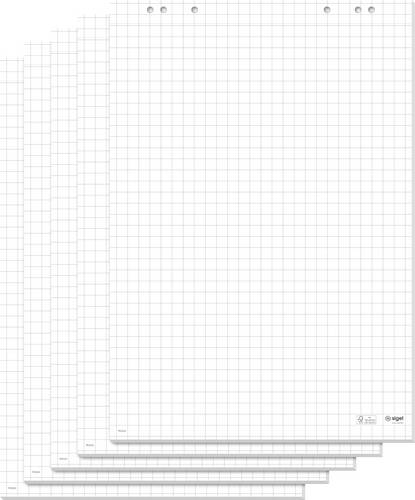 Sigel MU165 Flipchartblock Anzahl der Blätter: 100 kariert 68cm x 98cm Weiß