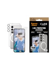 PanzerGlass CARE by 3-in-1 Schutzpacket hintere Abdeckung für Mobiltelefon Flaggschiff 100 % recyceltes Polycarbonat % thermoplastisches Polyurethan TPU durchsichtig mit Bildschirmschutz und Objektivschutz (CRRCHNUG37942)