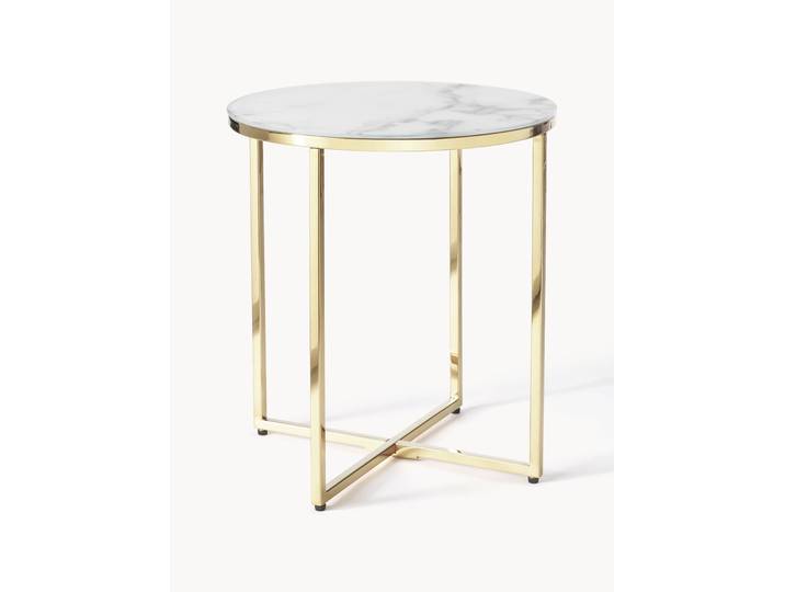 Table d'appoint ronde look marbre Antigua