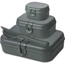 Pascal Ready Organic Lunchboxen grau mit Besteck 4 El.