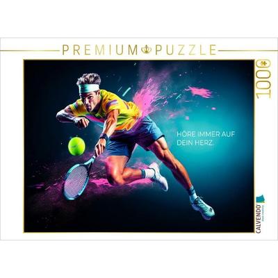 CALVENDO Puzzle Ein Motiv aus dem Kalender Tennis und Motivation | 1000 Teile Lege-Größe 64x48cm Foto-Puzzle für glückliche Stunden