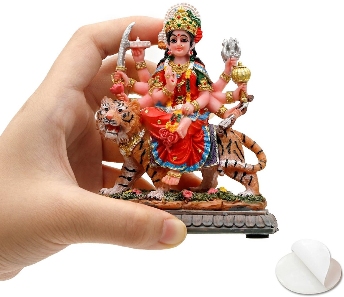 Solidchoice - Klein Durga op Tijger standbeeld voor in de auto