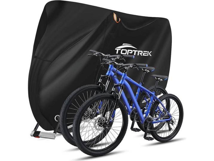 Fahrradabdeckung für 2 Fahrräder aus 210D Oxford-Gewebe mit Nahtband, wasserdicht, Schwarz, 110x95x210 cm, Freizeit & Co, Sport & Fitness, Fahrräder, Fahrradzubehör