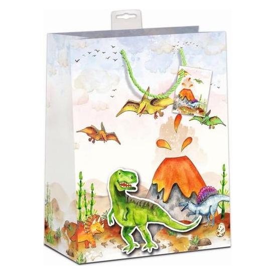 Magni Geschenktasche Dinosaurier mit Vulkan 33x45x12cm (7549-2402-L)