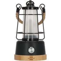 Akku Campinglampe CAL 1 AC, LED-Leuchte schwarz/holz