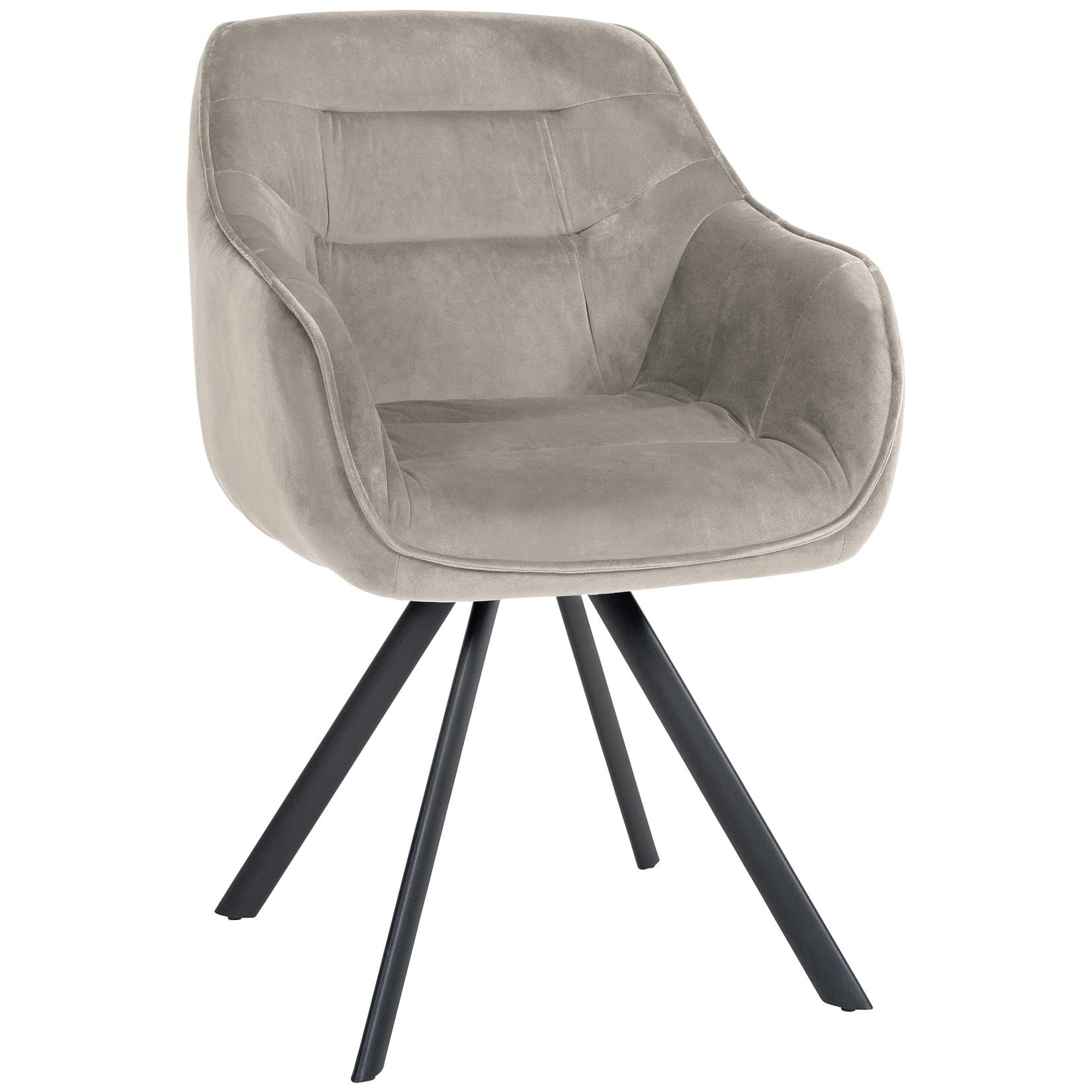 CLP Stuhl Russel Samt Farbe: grau, Material: Samt