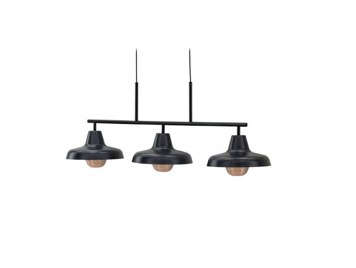 Suspension 3 ampoules en métal noir STEBA métal noir 100x30x48cm