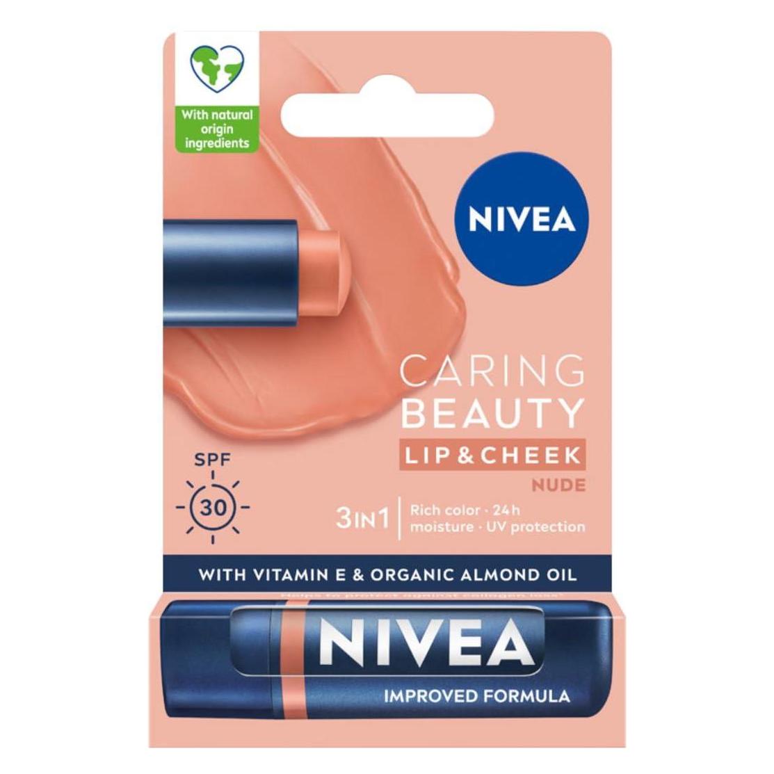 NIVEA Caring Beauty 3in1 Nude Lippenstift 4.8g (Beige, Nude) (47405349)