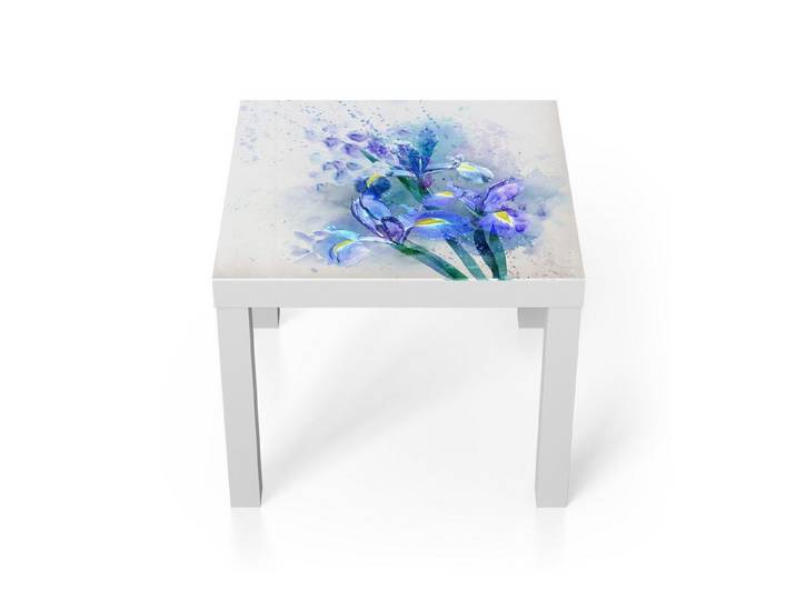 DEQORI Couchtisch 'Blaue Iris Pracht', Glas Beistelltisch Glastisch modern