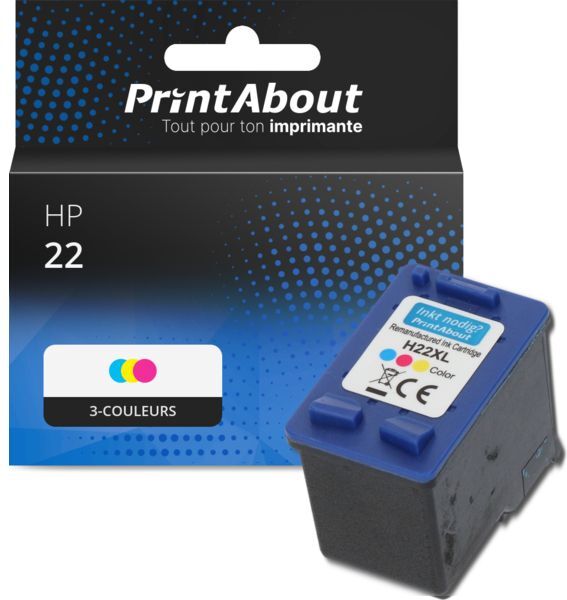 PrintAbout Cartouche compatible HP 22 (C9352AE) - 3-couleurs 3-couleurs