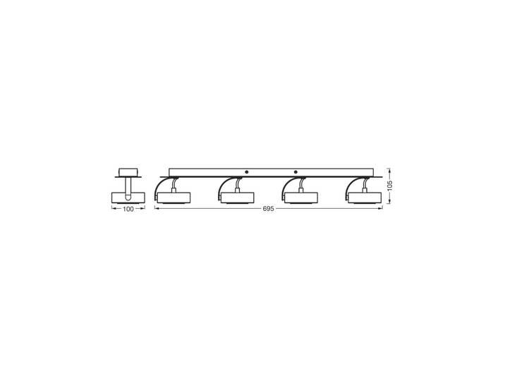 OSRAM LED-Deckenstrahler VENUS, weiß, 4-flg., Metall 3.000 K VENUS, weiß / opal, für Wohn- / Esszimmer, Metall, Modern, LED Deckenlampe