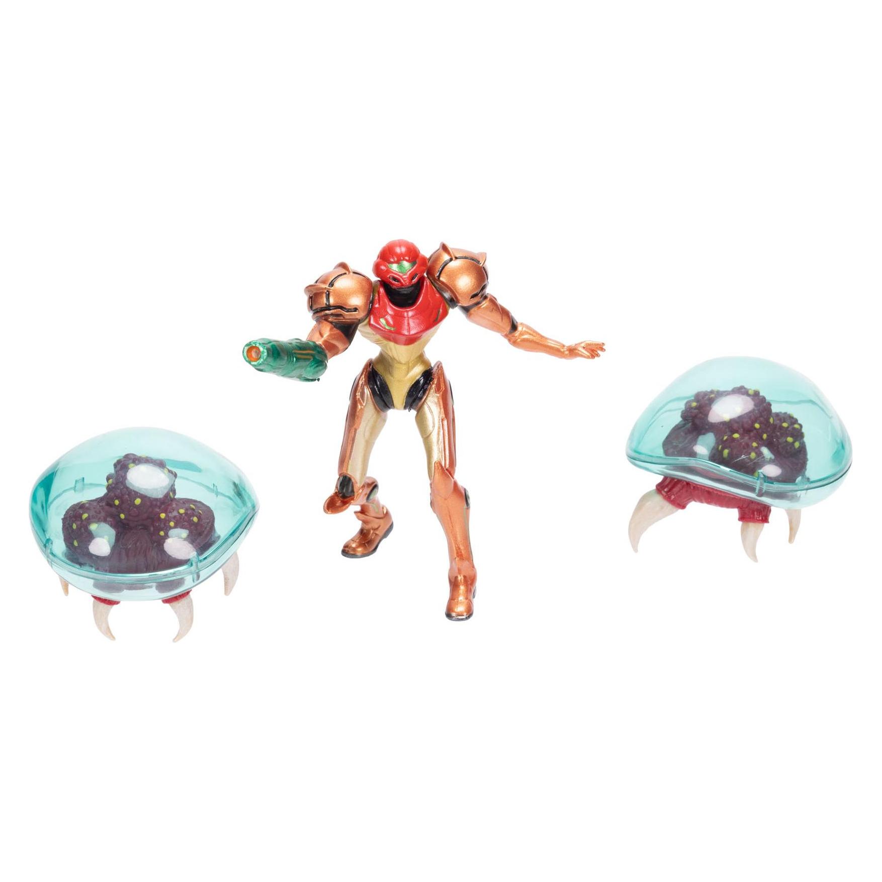 Jakks Pacific World of Nintendo pack 3 figurines Metroid Samus Bounty Hunter 6 cm (859784)