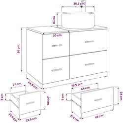 vidaXL, Badmöbelset, Badezimmermöbel-Set