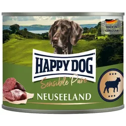 HAPPY DOG Sensible Pure 200g Hundenassfutter Sparpaket 12 x 200 Gramm Neuseeland Lamm Pur