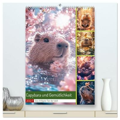 Capybara und Gemütlichkeit (hochwertiger Premium Wandkalender 2027 DIN A2 hoch), Kunstdruck in Hochglanz