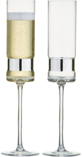 Anton Studios Anton Studio Designs Set Of 2 SoHo Champagne Flutes Silver