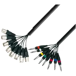 Adam Hall 3 Star Serie Multicore Kabel 8 x XLR Male auf 8 x 6,3 mm Stereoklinke ... - Analog-Multicore