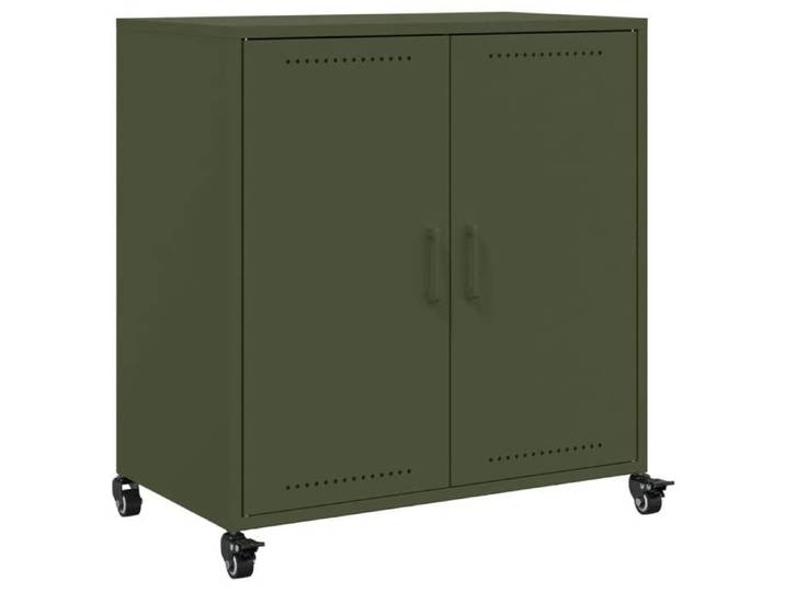 “Winter Sale TOP Armoire/Cabinet à tiroirs Vert - Buffet vert olive 68x39x72cm acier PRO27421