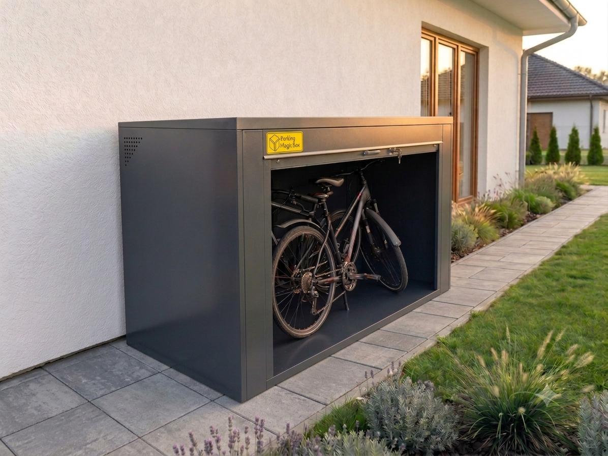 Fahrradgarage Metall Gartenbox Mülltonnenbox Aufbewahrung abschließbar Rolladen Geräteschuppen