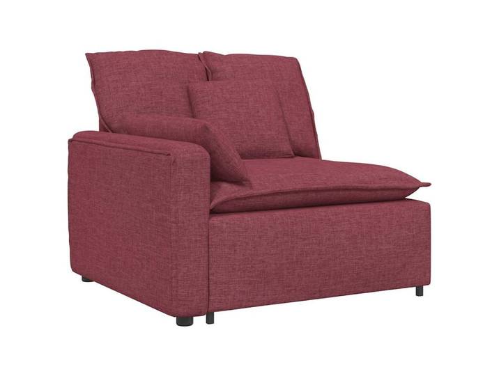 vidaXL Sofaelement Modulares Sofa Endmodul mit Armlehne Kissen Weinrot 100 cm