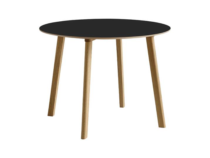 HAY CPH220 Deux 2.0 Tisch Ø98 cm Black laminate-lacquered oak