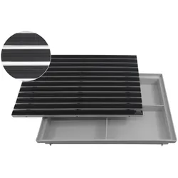Emco Eingangsmatte DIPLOMAT + ACO Bodenwanne 75mm Kunststoff   60x40cm   Gummi Schwarz