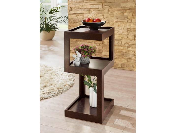 Moderner Beistelltisch, Nussbaum, Beistelltisch B37xH90xT37 cm