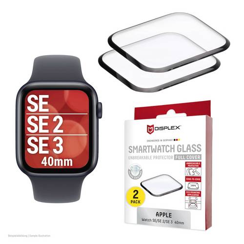DISPLEX Glass FC Displayschutzglas Apple Watch SE 40 mm, Watch SE (2. Gen) 40 mm, Watch SE (3. Gen) 40mm 1 Set 02146