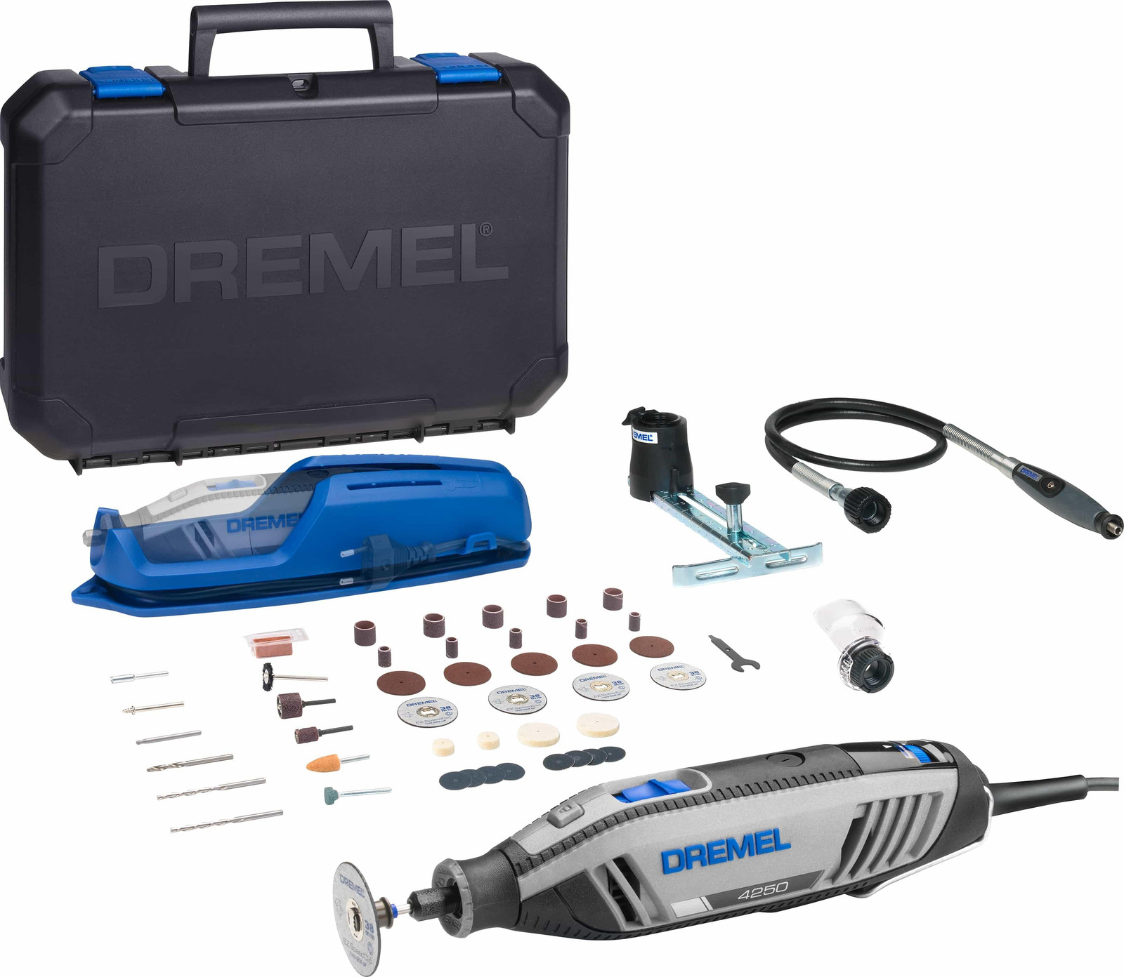 Dremel 4250-3/45 Multi-Function Tool met 45 accessoires en 3 adapters, zwart