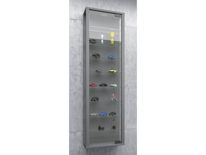 Vitrine suspendue Stano Maxi 33 x 113 x 18cm Argenté/Argenté