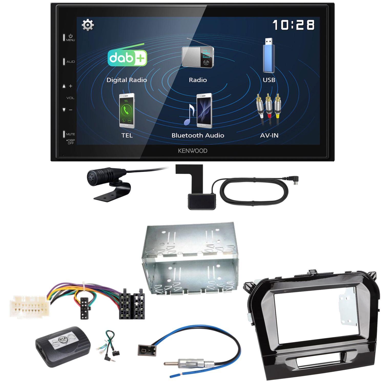 Kenwood DMX129DAB DAB+ Bluetooth USB Einbauset für Suzuki Vitara LY