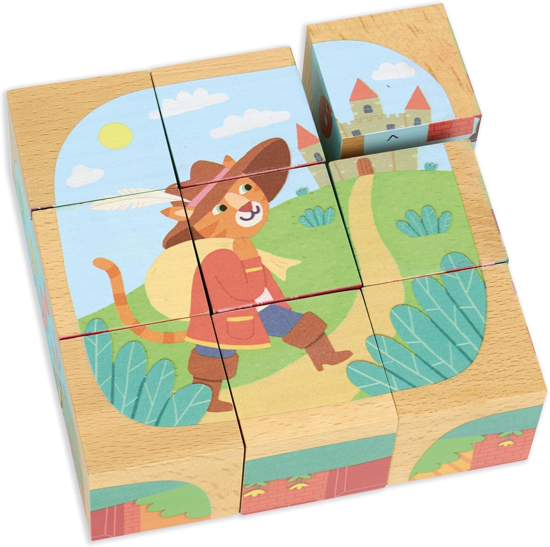 Puzzle VILAC "Würfel Märchen", Kinder, bunt, Puzzles Puzzle, Holzart: Buche (China) bunt Einheitsgröße