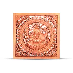 Square Decorative Wooden Buddha Ganesh Panel 40x40