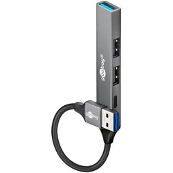 goobay USB-Hub (3.2 Typ A) Slim 4-fach grau
