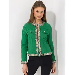 STEFFEN SCHRAUT Jeansjacke, Zierband Hakenverschluss Länge ca. 56cm figurbetont