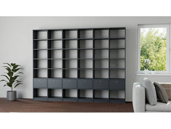 Bibliothèque large - Adaptez le design qui vous plaît en quelques minutes Mélaminé premium Noir