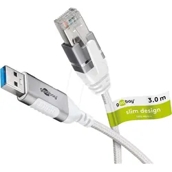 GOOBAY 74380 - Netzwerkadapter, Kabel, USB 3.0 Typ A, Gigabit Ethernet, 3 m
