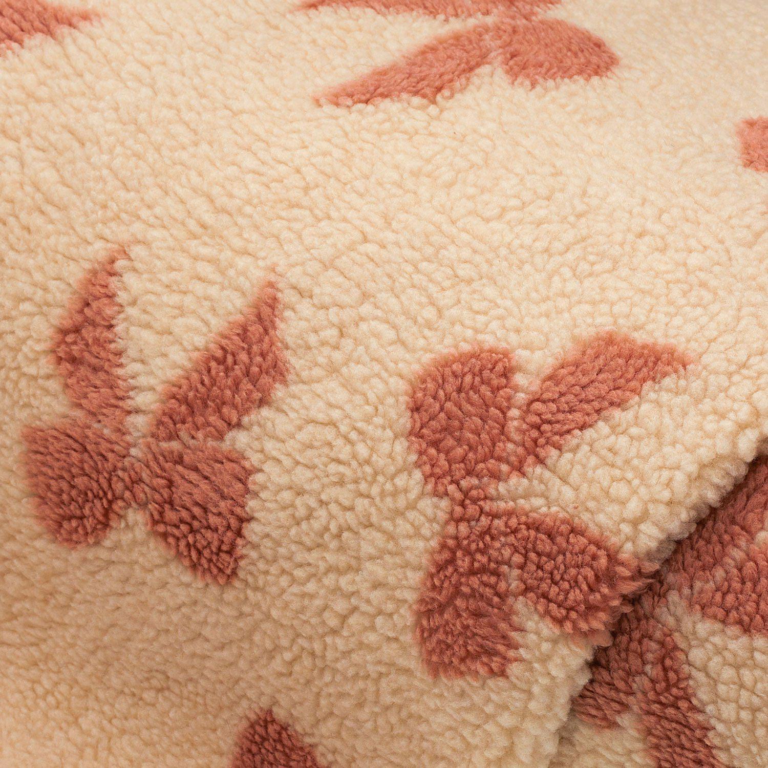 Teddy-Jacquard "Schleifen", creme/mauve