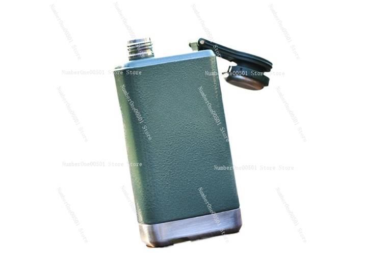 Flacon en acier inoxydable, flacon à whisky de poche en cuir, flacon plat Portable pour voyage en plein air et Camping